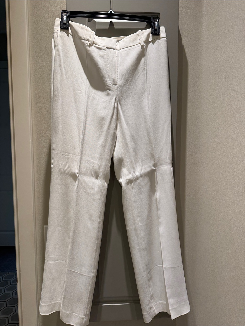 Lewit White Wide-Leg Dress Trousers